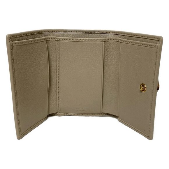 Authentic GUCCI Diana Leather Bamboo Trifold Wallet br599-121225 - Picture 5 of 7